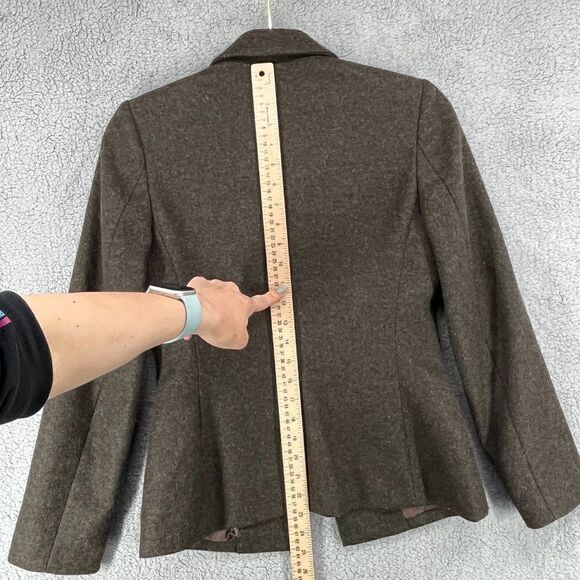 Divina Italian Blazer Wool Blend Size 8 Brown - Picture 14 of 16